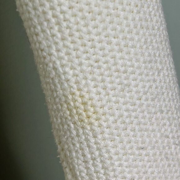 ATHLETA Varsity Crewneck Knit Pullover Side Zipper Sweater Cotton Ivory Cream L - Picture 11 of 12